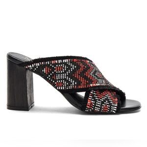 The Mode Collective “Sandstorm Low” Mules In Red & Black